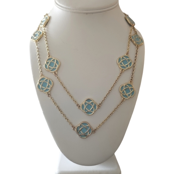 The Murphy Necklace in Gold and Aqua by Fornash - Picture 6 of 6